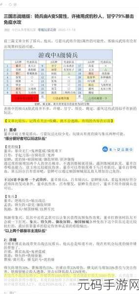 三国志战略版许褚强化秘籍,战法阵容全解析