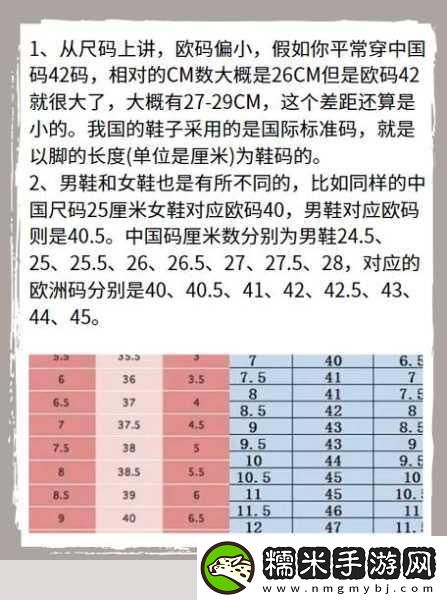亚洲尺码欧洲尺码的对照-亚洲尺码与欧洲尺码对照详解及选购指南！